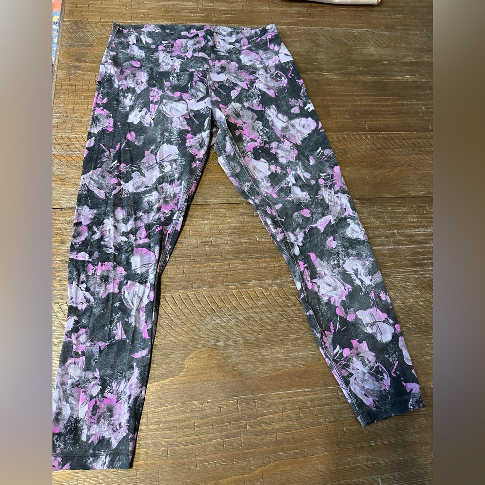 Lululemon Pink and Black Patterned Leggings